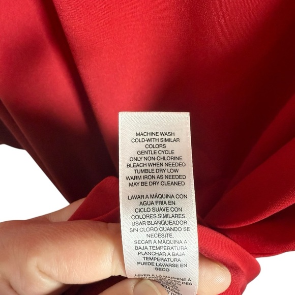 Chico’s Women’s Cold Shoulder Flowy Mini Dress Red Size XS (0) - Picture 6 of 10